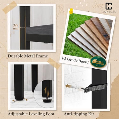 CAPHAUS 979lbs Capacity Heavy Duty Clothing Rack 48" W Metal Garment Rack with Drawers Hanging Rods and Wood Shelves Freestanding Closet Organizer, Black Board - color: Black, size: 48 Inch