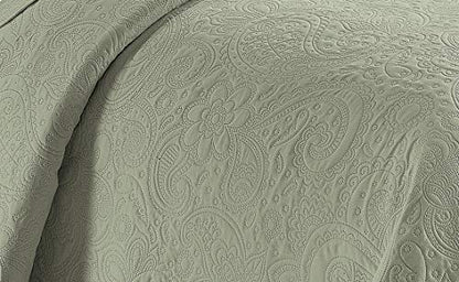 Linen Plus Embossed Coverlet Bedspread Set Oversized Solid Light Green Full/Queen Bed Cover Bedding New # Dana - color: Light Green, size: Full/Queen