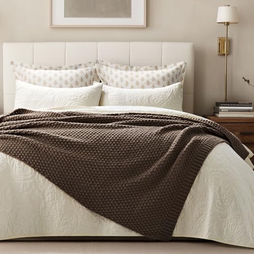 EVERGRACEHOME Chunky Chenille Knit Throw Blanket, 60 x 80, Cocoa Brown | Sculpted Moss Stitch, Chic Modern Farmhouse, All-Season Warmth, OEKO-TEX® Certified, Elegant Blanket for Couch, Bed, Sofa - color: Cocoa Brown, size: 60" X 80"