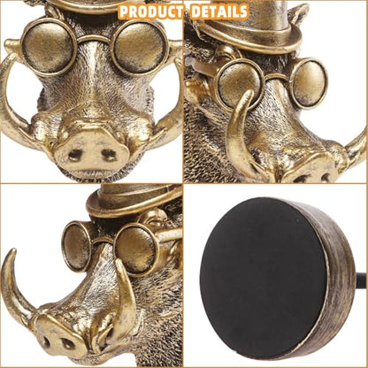 Handcrafted Resin Sculpture (Warthog - Modern Home Decor Accent, Trending Living Room & Office Decor, Elegant Tabletop & Shelf Decor for Desk, Bookshelf, Nightstand - Unique Gift Idea - style: Warthog