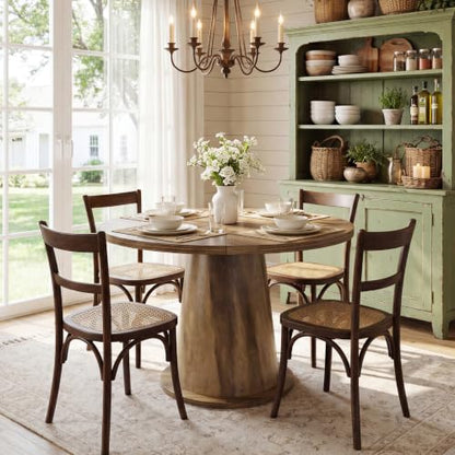 Tribesigns Small Round Dining Table for 2-4 People, 31.5" Wooden Kitchen Table with Thickened Tabletop & Sturdy Base, Mid-Century Modern Dinner Table for Small Apartment, Kitchen Nook, Dining Room