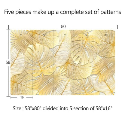 GLWYHY-Gradually Changing Gold Texture Leaf Mural Peel and stick-58 x80 | self-adhesive，Beautiful，Large Landscape，Bedroom Wallpaper，Visual 3D - color: ZZSL-07, size: 58"x80"