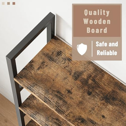 70x70 Triple 5 Tier Book Shelf, Large Wooden Bookcase with 17 Open Display Shelf, Modern Tree Bookshelf Metal Frame Tall Book Case Furniture for Living Room Bedroom Home Office Rustic Brown - color: Brown, size: 5 tier