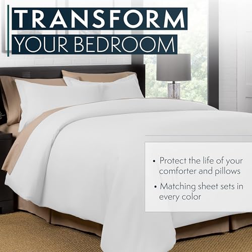 King Bed Duvet Cover 104"x90", 3Pcs Soft Breathable Duvet Cover Set with Zipper Closure & 2 Pillow Shams 24"x40" (White, King (U.S. Standard)) - color: White, size: King (U.S. Standard)