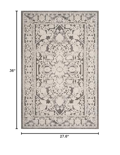 SAFAVIEH Reflection Collection Accent Rug - 2'3" x 3', Dark Grey & Cream, Non-Shedding & Easy Cleaning, Ideal for Entryway, Living Room, Bedroom (RFT665B) - color: Dark Grey/Cream, size: 2'3" x 3' (Rectangular)