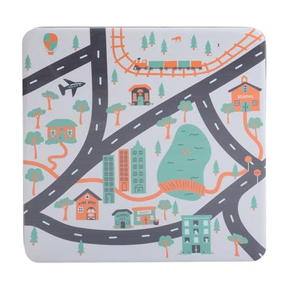 Flash Furniture Mindy Kids 5-Piece Folding Table and Chair Set, Printed | Daycare and Classroom, Children's Activity Table, Portable - color: Printed, size: 5 Piece Set