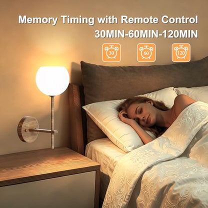 Walnut Grain Battery Operated Wall Sconces Set of 2, Rechargeable Wireless Wall Lights with Milky White Frosted Glass, 12 RGB and 3CCT Dimmable, Wall Lamps with Remote for Bedroom Living Room Hallway - color: Walnut Grain