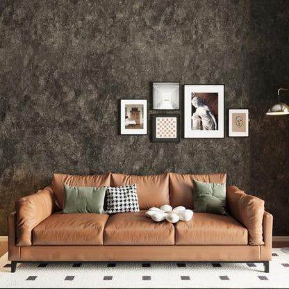 3yecao 16"×118" Thick Dark Tan Grey Concrete Wallpaper Peel and Stick Glossy Charcoal Gray Concrete Contact Paper Vinyl Adhesive Waterproof Brown Taupe Cement Stickers for Countertops Kitchen Walls - color: Dark Brown Grey, size: 16" x 118"