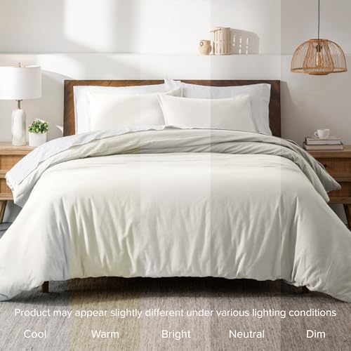 Bare Home Flannel Duvet Cover Set (Twin/Twin XL, Cream) | 100% Cotton, Velvety Soft, Heavyweight, Premium Flannel, Double Brushed, Includes Sham Pillow Cover - color: 06 - Cream (No Comforter), size: Twin/Twin XL