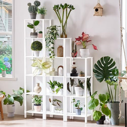 YUFAM 5 Tier Tall Narrow Bookshelf, Skinny Bookcase, Wooden Shelf, White | 54'' Tall Thin Book Shelf, Skinny Book Shelf for Modern Narrow Industrial Shelf fits Living Room, Office, Bedroom, Kitchen - color: White, size: 5-Tier