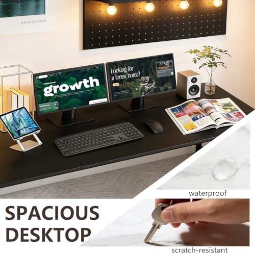 BestOffice Computer Desk,Home Office Desk, Modern Simple Style for Home Office Study Writing (Black, 55 Inch) - color: Black, size: 55 Inch