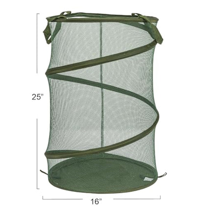 Household Essentials Pop-Up Mesh Laundry Hamper, Olive Green - color: Olive Green