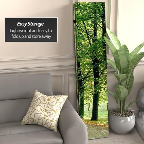 Red Lantern Double Sided Path of Life Canvas Folding Screen, 6 Foot - 4 Panel - size: 6 Foot - 4 Panel