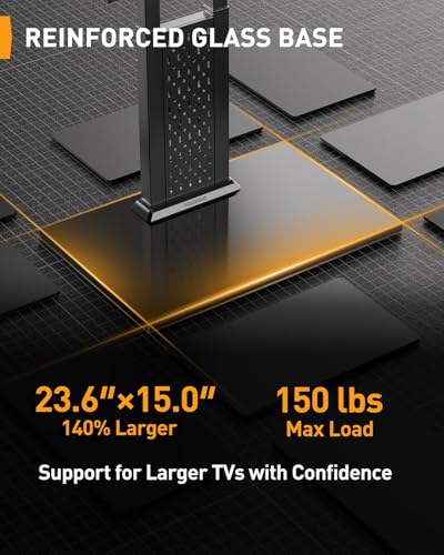 Perlegear Universal Swivel TV Stand for 42-85 90 Inch TVs, Television Stands with Pegboard Storage, Height Adjustable Table top TV Stand Mount, Glass Base up to 150 lbs, Max VESA 600x400mm PGTVS36 - size: 42-90 Inch
