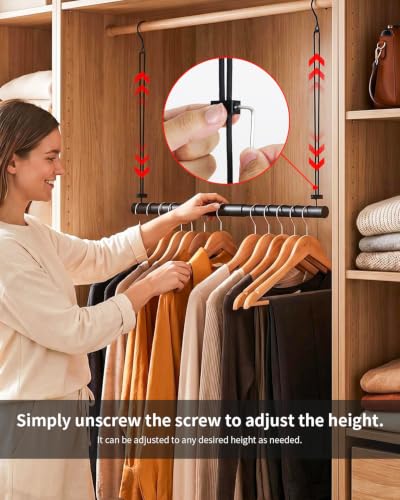 BaiNong Adjustable Closet Hanging Rod 17-30" Black 4 Pack | Closet Rod Extender Heavy Duty Double Hanging Closet Rod, Walk-in Closets, and Clothes Rack to Maximize Storage Space - color: Black