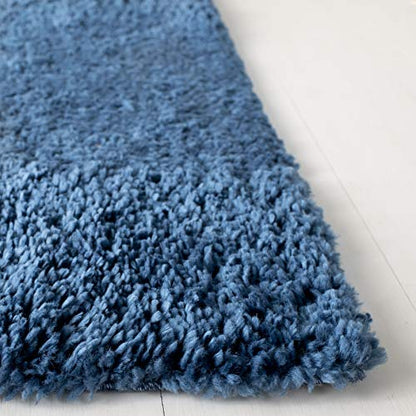 SAFAVIEH August Shag Collection Accent Rug - 2'3" x 4', Navy, Solid Design, Non-Shedding & Easy Care, 1.2-inch Thick Ideal for High Traffic Areas in Entryway, Living Room, Bedroom (AUG900N) - color: Navy, size: 2'3" x 4' (Rectangular)