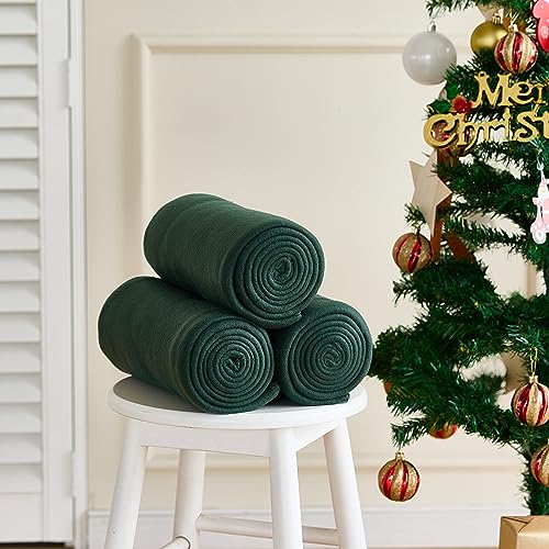 CAI TENG Blankets Throws Fleece Blanket Bulk Green Lightweight Warm Kids Blanket Soft Cozy Deco Christmas 50 x 60 Dog Blanket Bulk Fleece Fabric Blanket for Bed Sofa Couch Office Outdoor 6 Pack - color: Dark Green