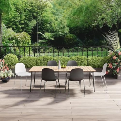 2xhome Set of 6 Modern Stackable Armless Dining Chairs, Plastic Shell Seat with Upholstered PU Leather Cushion Padded Seat Metal Legs for Home Kitchen Patio Cafe (White) - color: White, size: Padded Seat