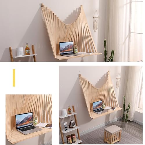 Wall Mounted Table, Art Decor Desk, Fold Down Table for Office Home Kithchen, Modern Style Floating Wall Desk(Size:Small) - size: Small