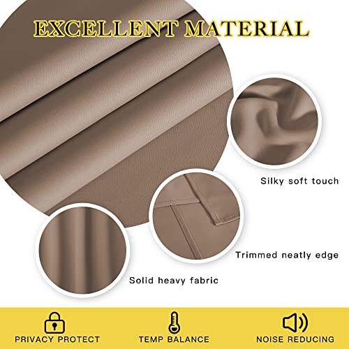 NICETOWN Blackout Window Curtain Extra Long - (W52 x L120, Cappuccino, 1 Piece) Thermal Insulated Soft Curtain Panel for Living Room Window Treatment Drape - color: Cappuccino, size: 52"W x 120"L (Pack of 1)