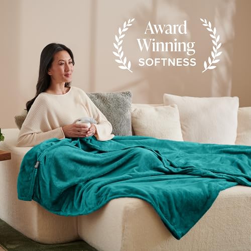 Bare Home Fleece Blanket Luxury Microplush (Full/Queen, Emerald) | Ultra-Soft Lightweight Blanket for Bed, Sofa, and Couch, Cozy & Warm Blanket - color: 10 - Emerald, size: Full/Queen