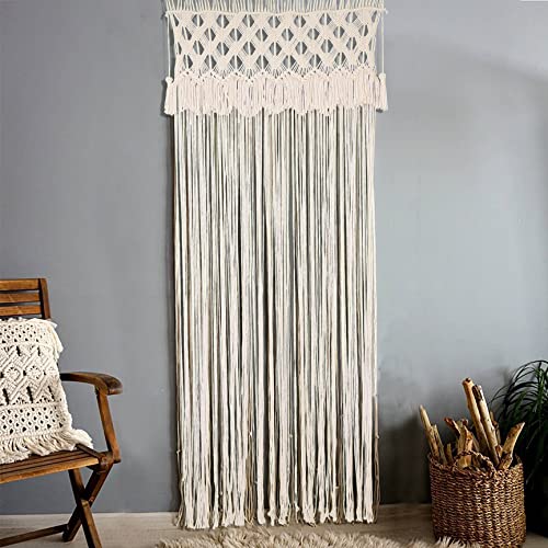 kiido Macrame Curtain for Doorway Window Large Boho Wall Hanging Handmade Bohemian Decor Wedding Backdrop Arch Room Divider for Bedroom Living Room Apartment, 30''W x 78''L