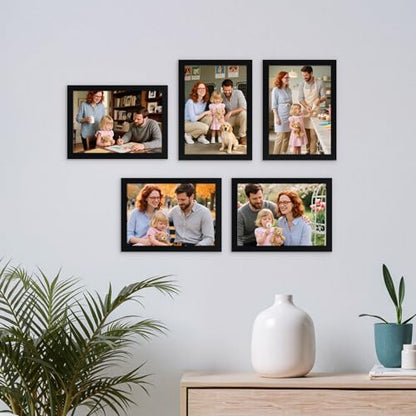 Giftgarden 5x7 Picture Frame Black Set of 16, Lightweight 5 by 7 Photo Frames Bulk for Family, Office, Living room Wall Hanging and Tabletop Display - color: Black*16, size: 5x7