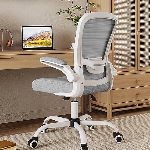 Mimoglad Ergonomic High Back Mesh Office Chair, Adjustable Lumbar Support, Thickened Seat Cushion (Modern, Moon Gray) - color: Moon Gray