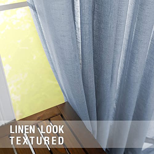 KOUFALL Nursery Curtains Baby Boys Room,Light Dusty Blue Sheer Classroom Curtains for Windows,63 Inch Length 2 Panel Set - color: Dusty Blue, size: 52"W x 63"L (Pack of 2)