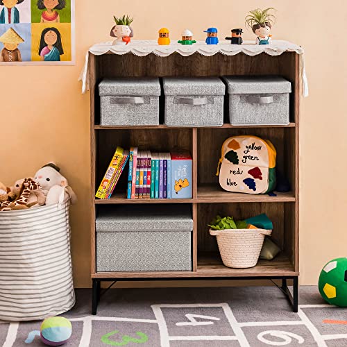 GRANNY SAYS Storage Bins with Lids, Decorative Storage Boxes with Lids | Storage Box with Dust Cover, Handles & Lable, Collapsible, Ideal for Closet Clothes Blanket Toys, Small, Ash Gray, 3-Pack - color: Ash Gray, size: Small