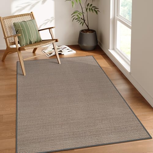 Lahome Farmhouse Entryway Rug, 3x5 Washable Area Rugs for Living Room | Aesthetic Grey Indoor Door Mats for Bedroom, Neutral Non Slip Stain Resistant Floor Carpet for Entry Dorm Bathroom - color: Grey, size: 3' x 5' (Rectangular)