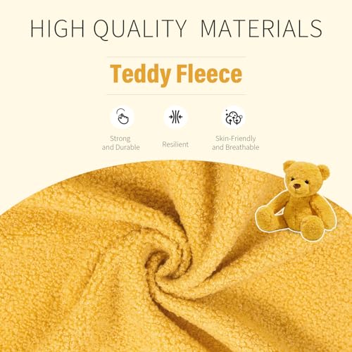 Office Chair with Wheels, Ergonomic Home Office Desk Chair with Flip-up Armrest, Adjustable Rolling Computer Chair Teddy Fleece – Gold - color: Gold
