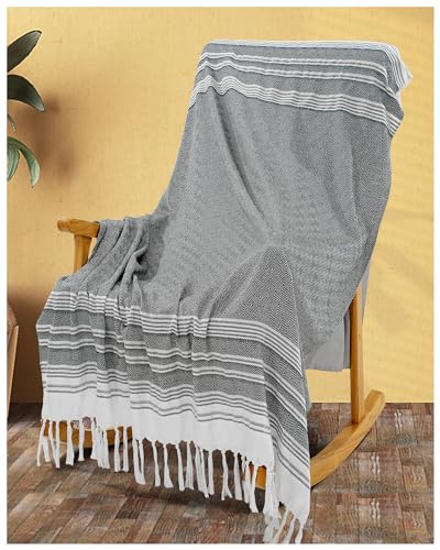 Boho Throw Blanket Soft Cotton Bedroom Decor Aesthetic Bed End Blanket Living Room Accessories Sofa Couch Hammock Chair Patio Outdoor Wester Home Decoration Full Queen King Size Apartment Essential - color: Black, size: Extra Large 50''x68''