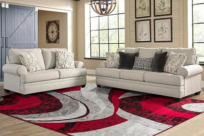 Yafa Home Fashion Modern Contemporary Swirls Design Area Rug, Luxurious, Elegant, and Fashionable Area Rug (Red, 4 ft X 5 ft) - color: Red, size: 5'3" x 4' (Rectangular)