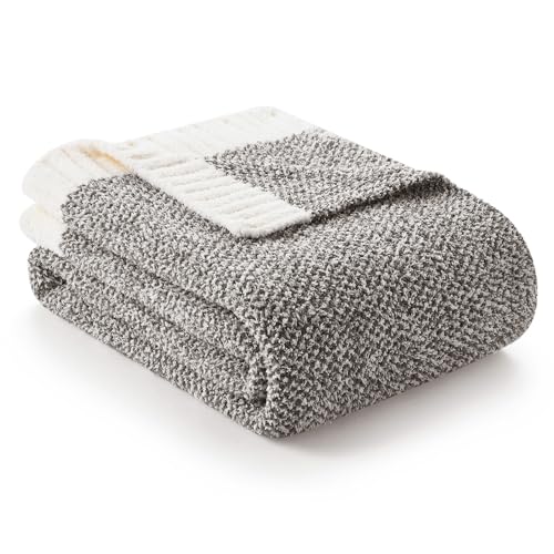 Snuggle Sac Grey Throw, Super Soft Warm Oversized Fuzzy Plush Blanket, Dark Grey, 50x70 inches - color: Heather Dark Grey, size: Throw-XL (50"x70")