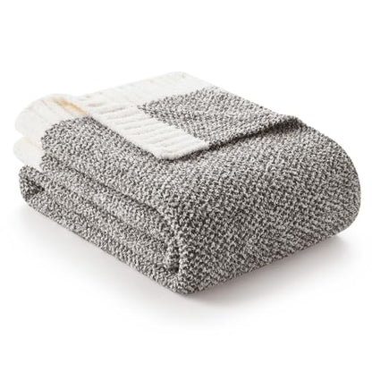 Snuggle Sac Grey Throw, Super Soft Warm Oversized Fuzzy Plush Blanket, Dark Grey, 50x70 inches - color: Heather Dark Grey, size: Throw-XL (50"x70")