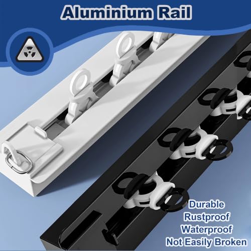 Thin Hidden Curtains Rails Ceiling Mounted Room Divider Curtain Track | Custom Size, Aluminum Heavy Duty Sliding Rod, for Offices Studio Apartments Shower(White,1.5M/4.9ft) - color: White, size: 1.5M/4.9ft