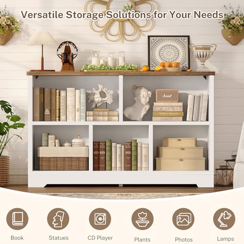5 Cube Storage Organizer Bookshelf, Freestanding Open Cube Shelf/Storage, Book Shelf for Living Room, Home Office