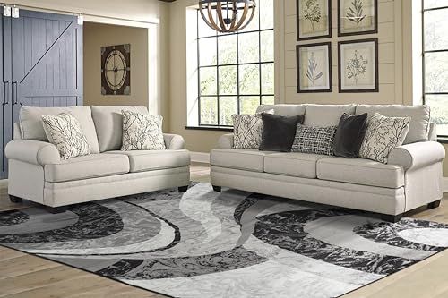 Yafa Home Fashion Modern Contemporary Swirls Design Area Rug, Luxurious, Elegant, and Fashionable Area Rug (Black/Grey, 8 ft X 10 ft) - color: Black/Grey, size: 9'8" x 7'7" (Rectangular)