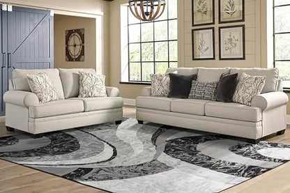 Yafa Home Fashion Modern Contemporary Swirls Design Area Rug, Luxurious, Elegant, and Fashionable Area Rug (Black/Grey, 5 ft X 7 ft) - color: Black/Grey, size: 7' x 5' (Rectangular)