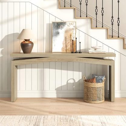 63 Inch Console Table for Entry Way Modern, Light Tan Wood | Farmhouse Entrance Tables Narrow Long, Wooden Couch Table Behind Sofa for Entryway, Living Room - color: Light Tan Wood