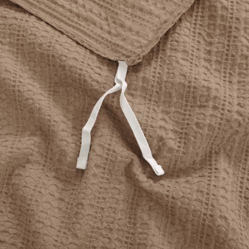 Dreamology Waffle Weave Duvet Cover Queen, Queen Bedding Set, 100% Cotton | Waffle Duvet Cover with Zipper Closure, Soft Textured & Breathable,Duvet Cover Queen 3 Pieces (Camel Brown) - color: Camel Brown, size: Queen