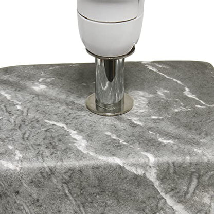 Simple Designs LT2071-BAW Gray Black Petite Marbled Ceramic Bedside Mini Table Lamp with White Fabric Shade… - color: Marble Black/White Shade
