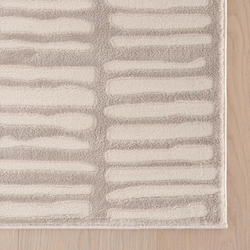 nuLOOM Kailani Cream/Grey Abstract Washable Area Rug, 5' x 8' | Nuloom Kailani Abstract 5' x 8' Machine Washable Area Rug for Living Room Bedroom Dining Room, Cream/Grey - color: Grey, size: 5' x 8' (Rectangular)