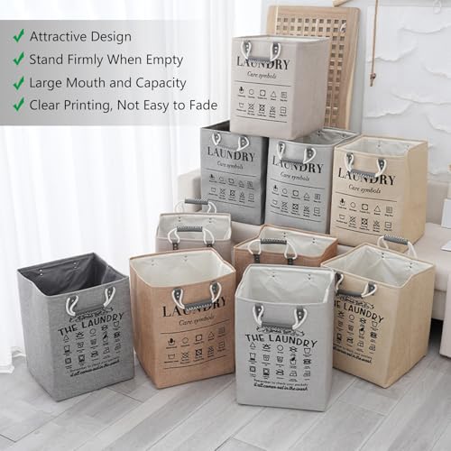 Small Laundry Basket, 50L Foldable Laundry Hamper Organizer with Handles, Fashion Portable Laundry Basket in Bedroom, Laundry Room, Closet, Bathroom, College Dorm (Light Gray) - color: Light Gray