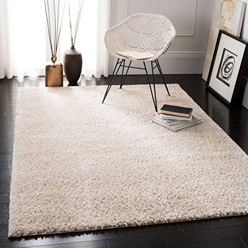 SAFAVIEH August Shag Collection Accent Rug - 2'3" x 4', Beige, Solid Design, Non-Shedding & Easy Care, 1.2-inch Thick Ideal for High Traffic Areas in Entryway, Living Room, Bedroom (AUG900D) - color: Beige, size: 2'3" x 4' (Rectangular)