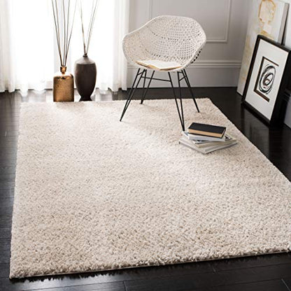 SAFAVIEH August Shag Collection Accent Rug - 2'3" x 4', Beige, Solid Design, Non-Shedding & Easy Care, 1.2-inch Thick Ideal for High Traffic Areas in Entryway, Living Room, Bedroom (AUG900D) - color: Beige, size: 2'3" x 4' (Rectangular)