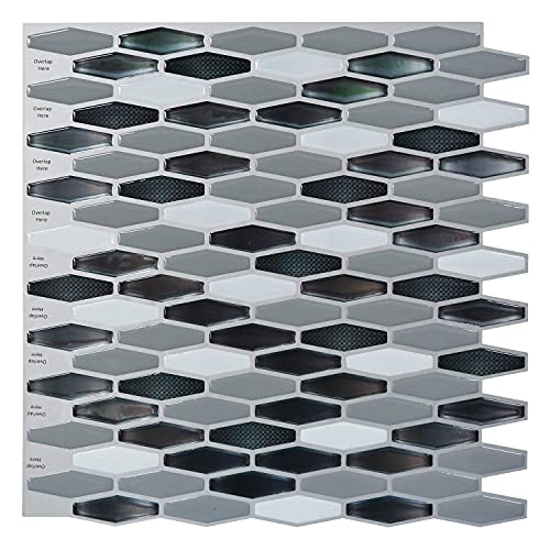 Art3d 12" x 12" x 0.04" (Pack of 6) Wall Panel Marble, Black/White | Strong Adhesion, Lightweight, Cuttable, Waterproof, Fadeless, Crack Resistant, for Kitchen, Bedroom, Ideal for Recently Moved - color: Black/White