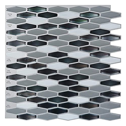 Art3d 12" x 12" x 0.04" (Pack of 6) Wall Panel Marble, Black/White | Strong Adhesion, Lightweight, Cuttable, Waterproof, Fadeless, Crack Resistant, for Kitchen, Bedroom, Ideal for Recently Moved - color: Black/White