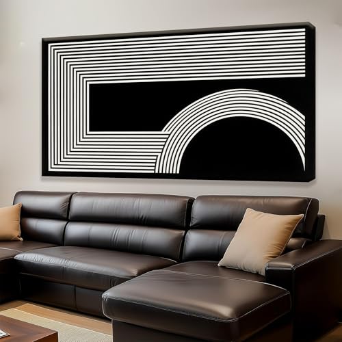 Abstract Wall Art Modern Canvas Art Wall Decor Minimalist Wall Art Geometric Line Canvas Artwork Print Paintings Black And White Wall Art Modern Picture For Bedroom Art Office Home Wall Decor 20"X 40" - color: black white, size: 40"L x 20"W
